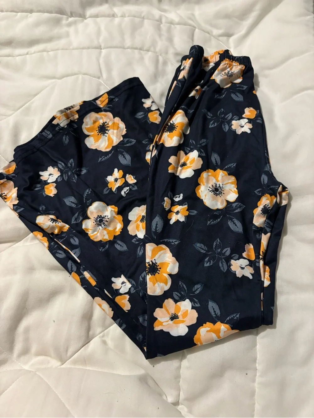 Girls Mustard Velvet Peplum Tunic with Navy Floral Leggings